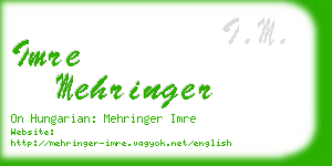 imre mehringer business card